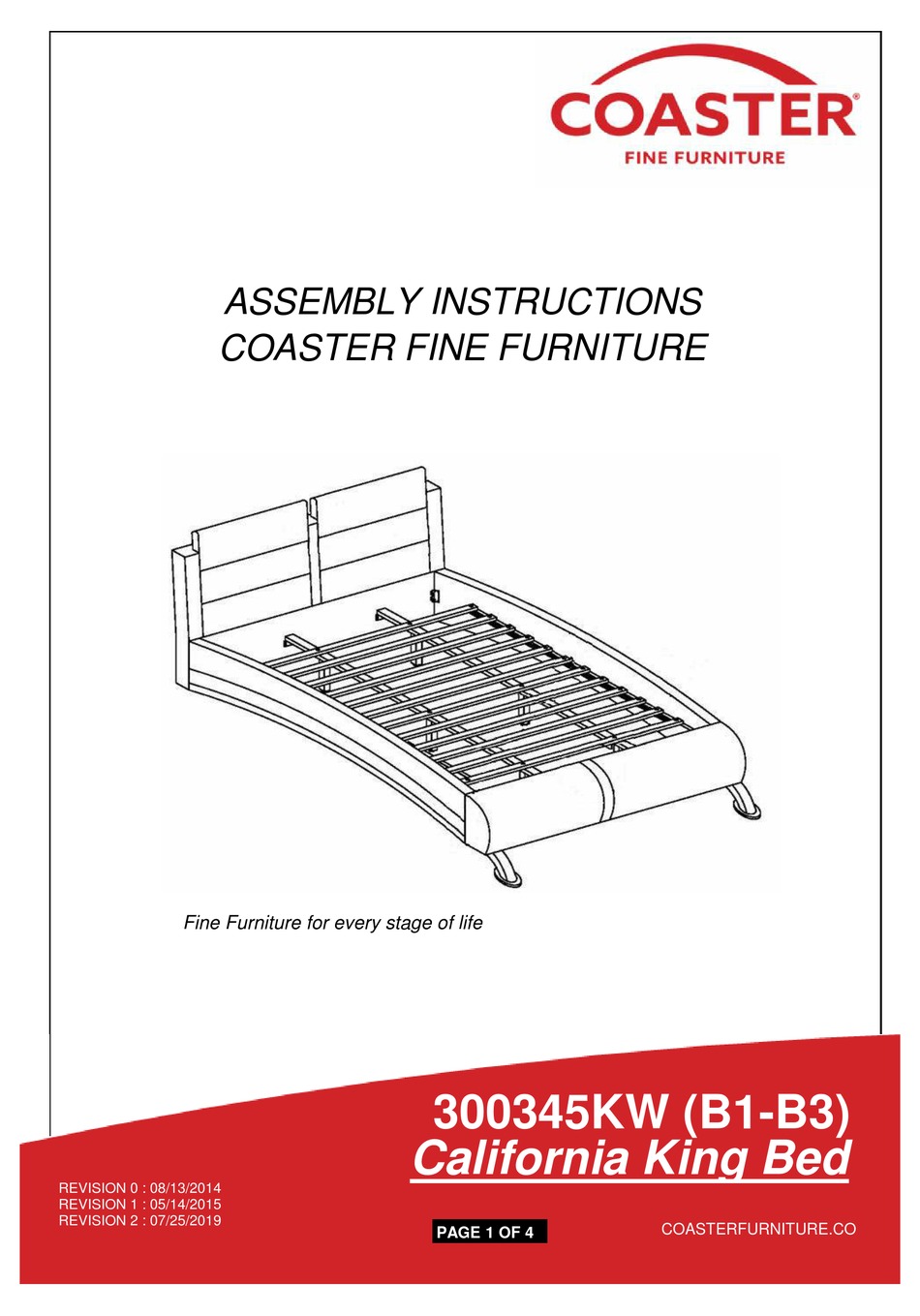 COASTER CALIFORNIA 300345KW ASSEMBLY INSTRUCTIONS Pdf Download ManualsLib