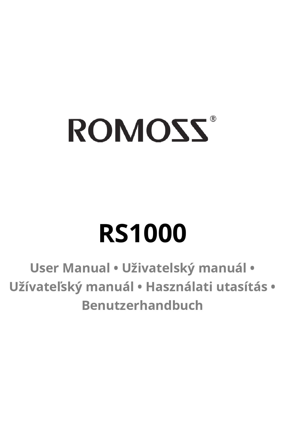 ROMOSS RS1000 USER MANUAL Pdf Download | ManualsLib