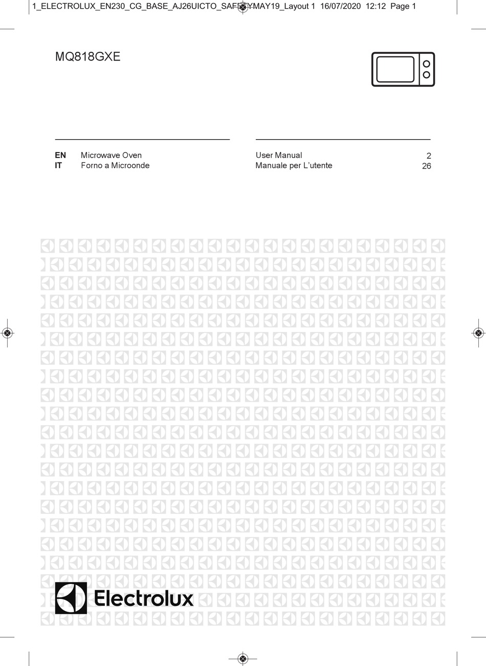 ELECTROLUX MQ818GXE USER MANUAL Pdf Download ManualsLib