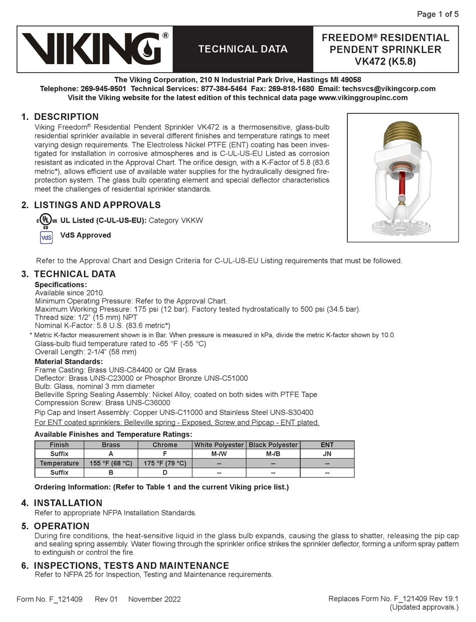 VIKING FREEDOM VK472 TECHNICAL DATA MANUAL Pdf Download | ManualsLib