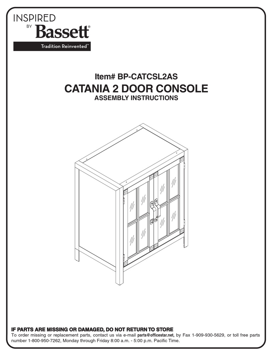 BASSETT CATANIA BPCATCSL2AS ASSEMBLY INSTRUCTIONS Pdf Download