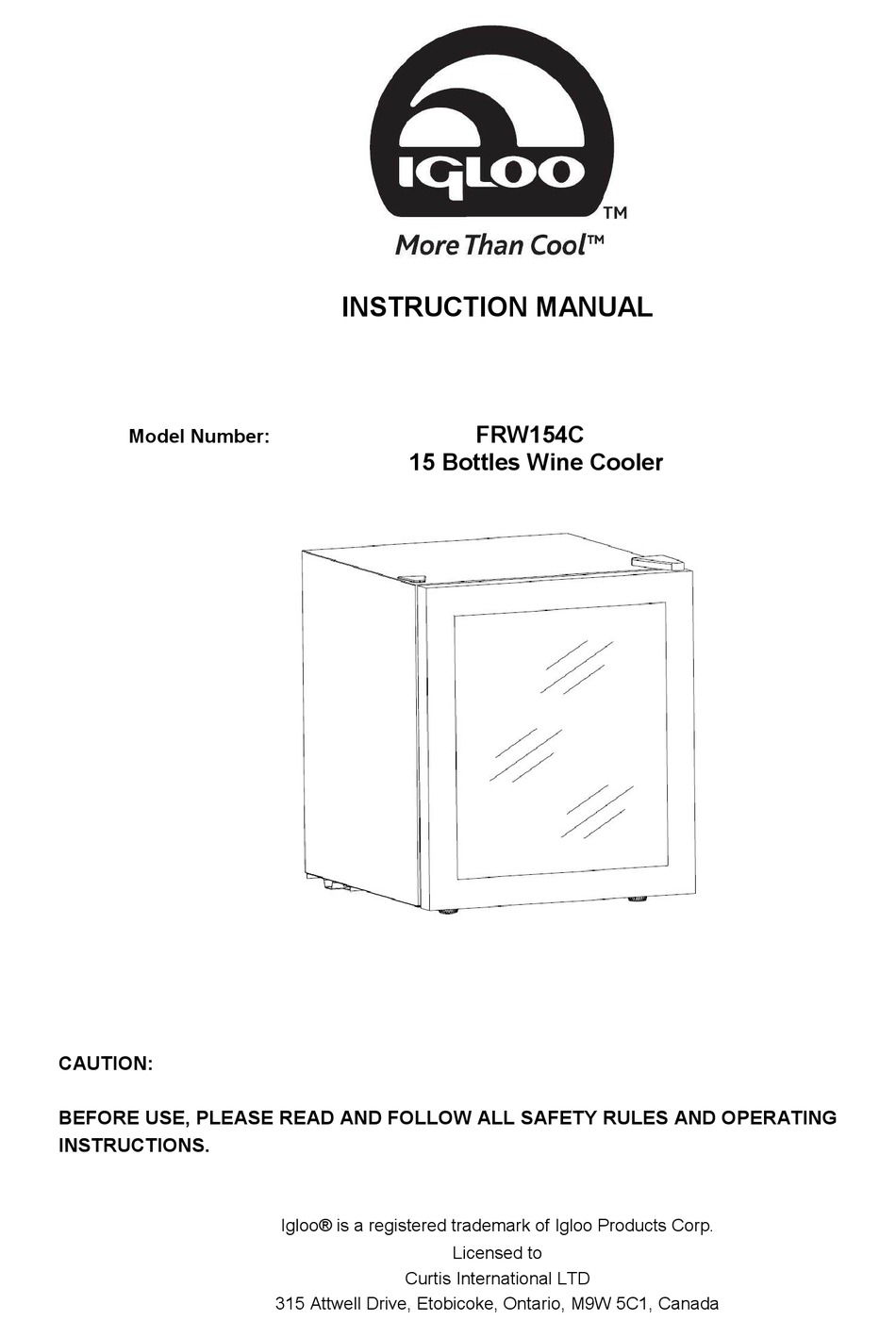 IGLOO FRW154C INSTRUCTION MANUAL Pdf Download ManualsLib