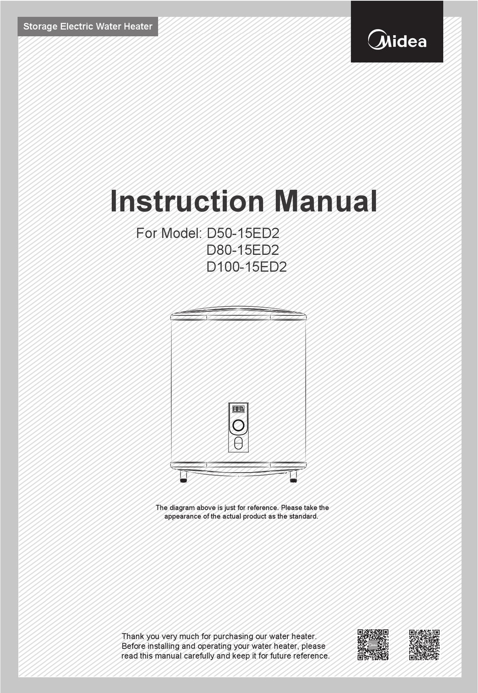 MIDEA D50-15ED2 INSTRUCTION MANUAL Pdf Download | ManualsLib