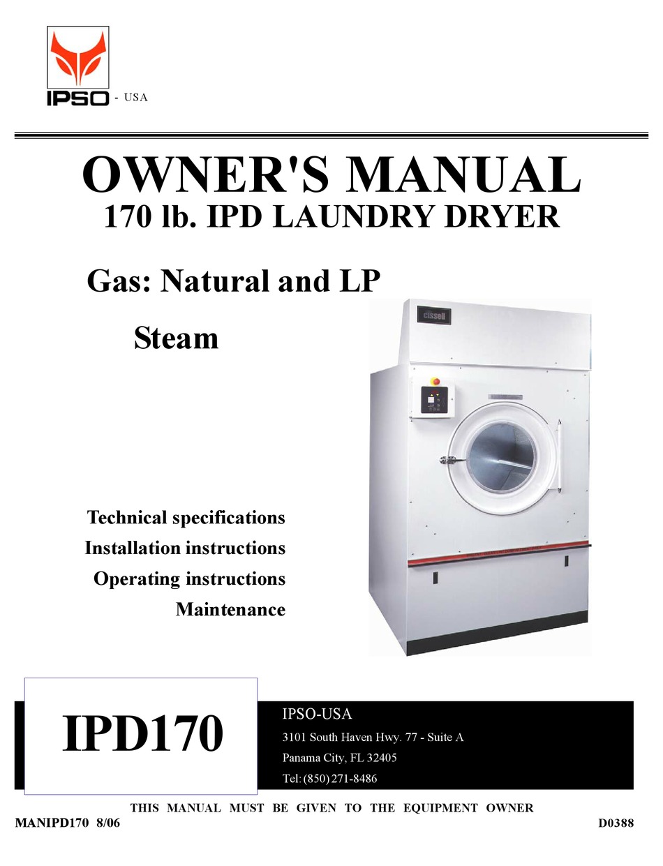 IPSO IPD170 TECHNICAL SPECIFICATIONS Pdf Download ManualsLib