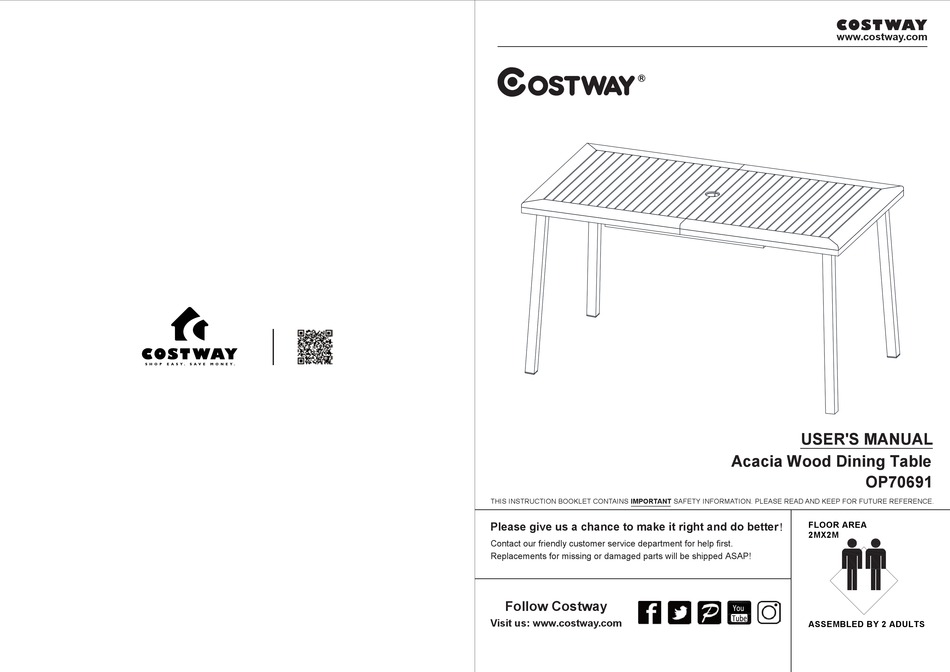 COSTWAY OP70691 USER MANUAL Pdf Download ManualsLib