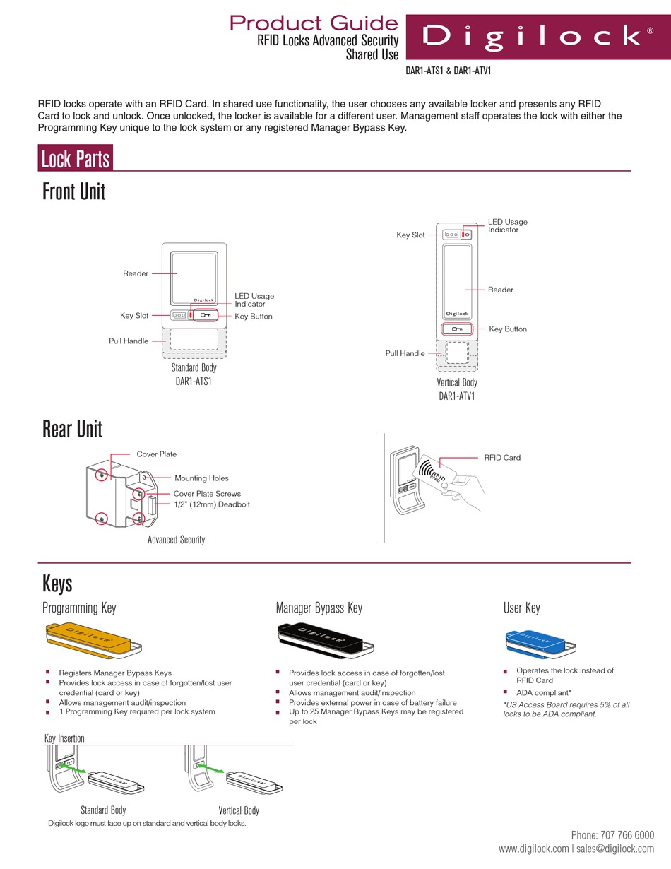 DIGILOCK DAR1ATS1 PRODUCT MANUAL Pdf Download ManualsLib