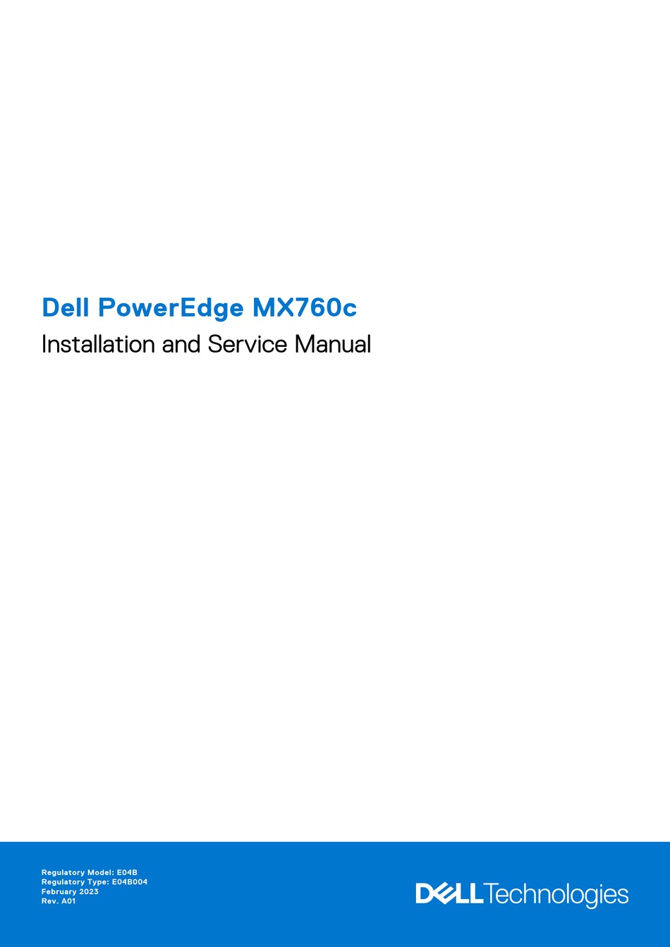 DELL POWEREDGE MX760C INSTALLATION AND SERVICE MANUAL Pdf Download ...