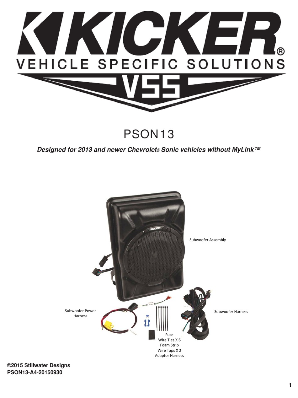 KICKER PSON13 INSTRUCTIONS MANUAL Pdf Download ManualsLib