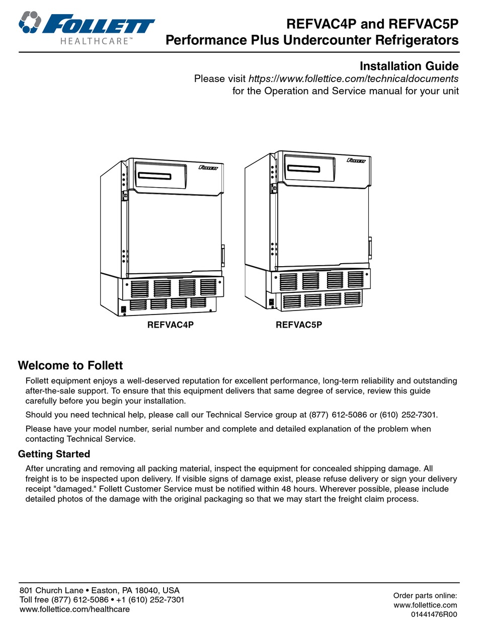 FOLLETT REFVAC4P INSTALLATION MANUAL Pdf Download ManualsLib