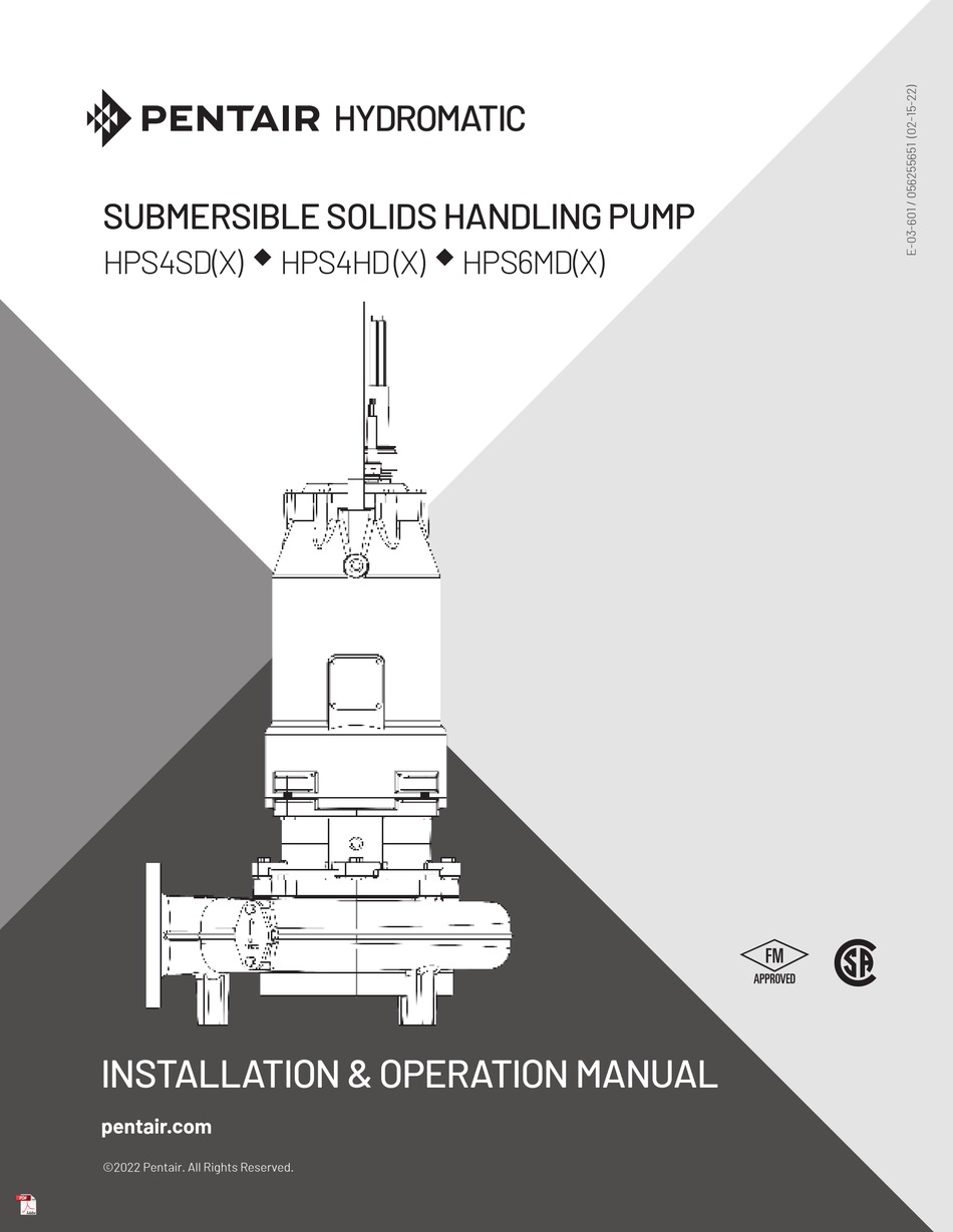 Pentair Hydromatic Hps4sd Installation And Operation Manual Pdf Download