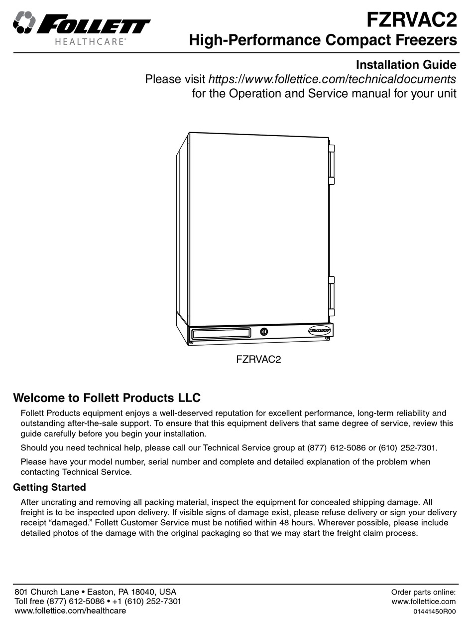 FOLLETT FZRVAC2 INSTALLATION MANUAL Pdf Download ManualsLib