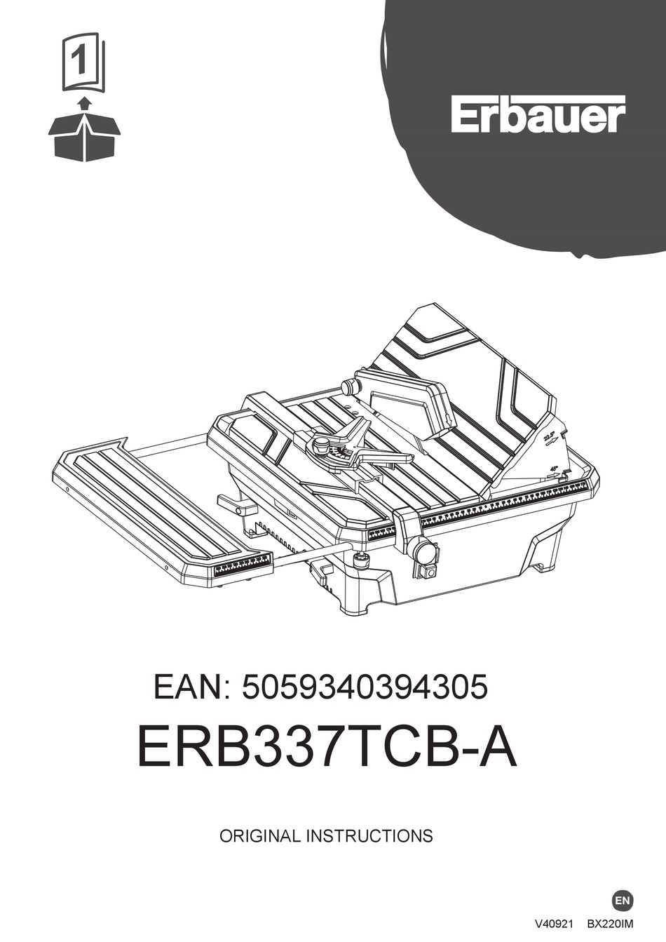 ERBAUER ERB337TCBA ORIGINAL INSTRUCTIONS MANUAL Pdf Download ManualsLib