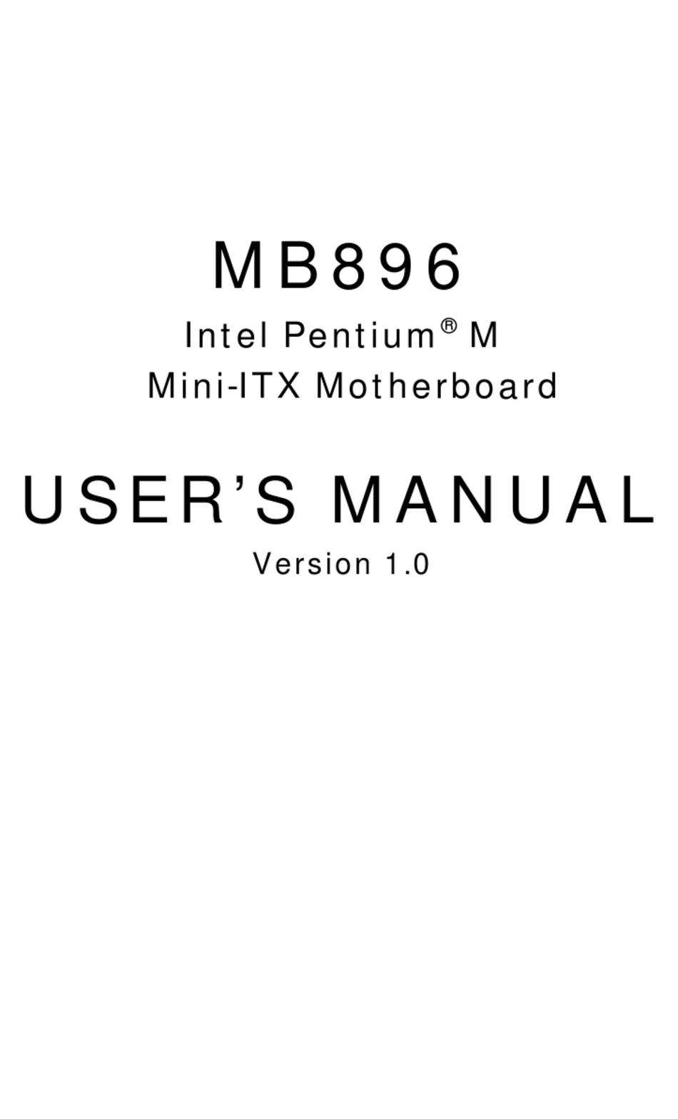 INTEL MB896 USER MANUAL Pdf Download ManualsLib