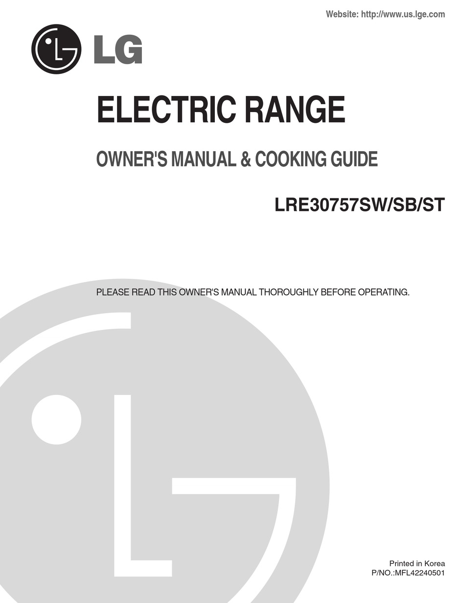 LG LRE30757SW OWNER'S MANUAL & COOKING MANUAL Pdf Download ManualsLib