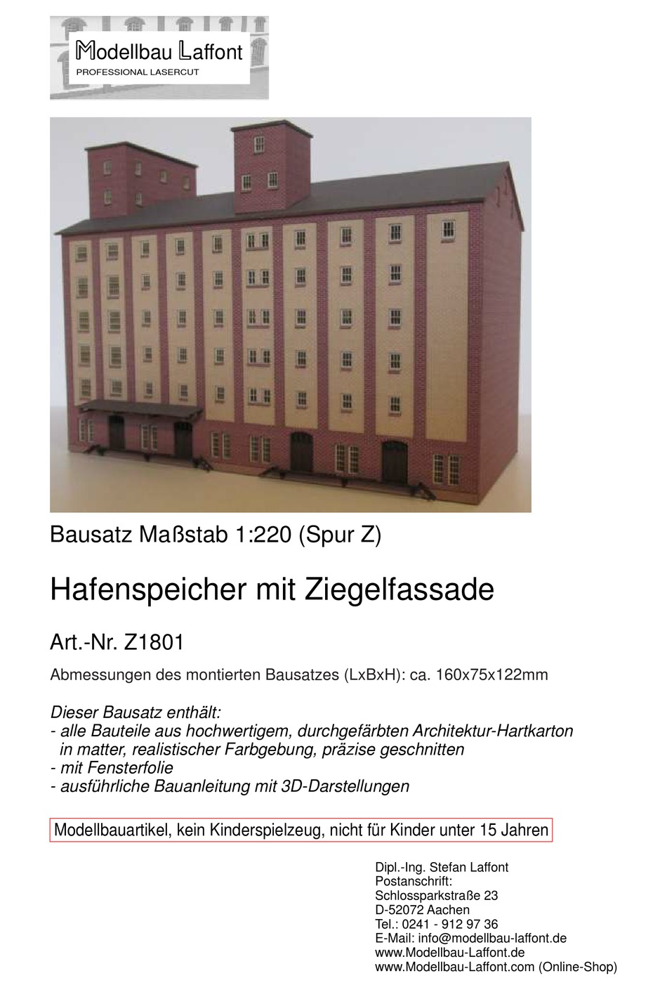 MODELLBAU LAFFONT Z1801 ASSEMBLY INSTRUCTIONS MANUAL Pdf Download ...