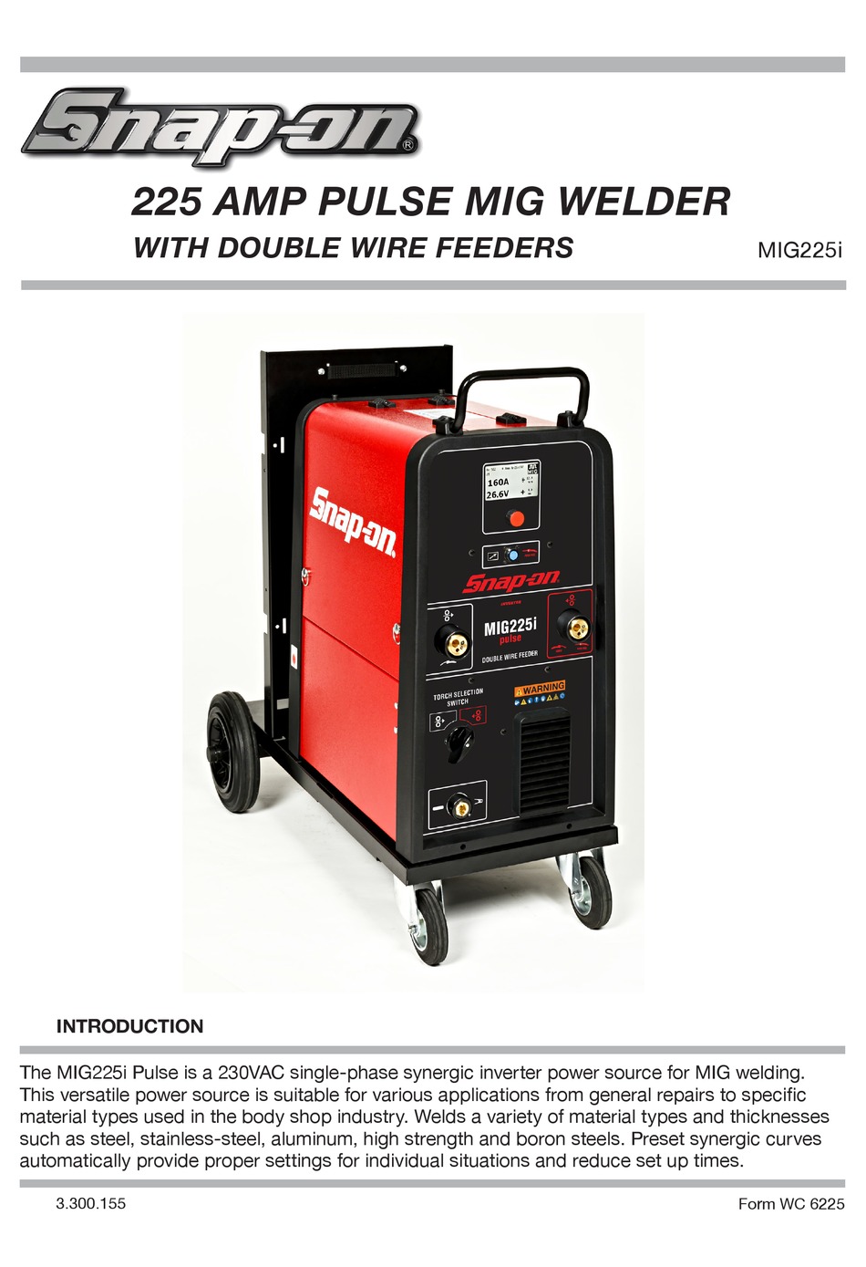 SNAPON MIG225I MANUAL Pdf Download ManualsLib