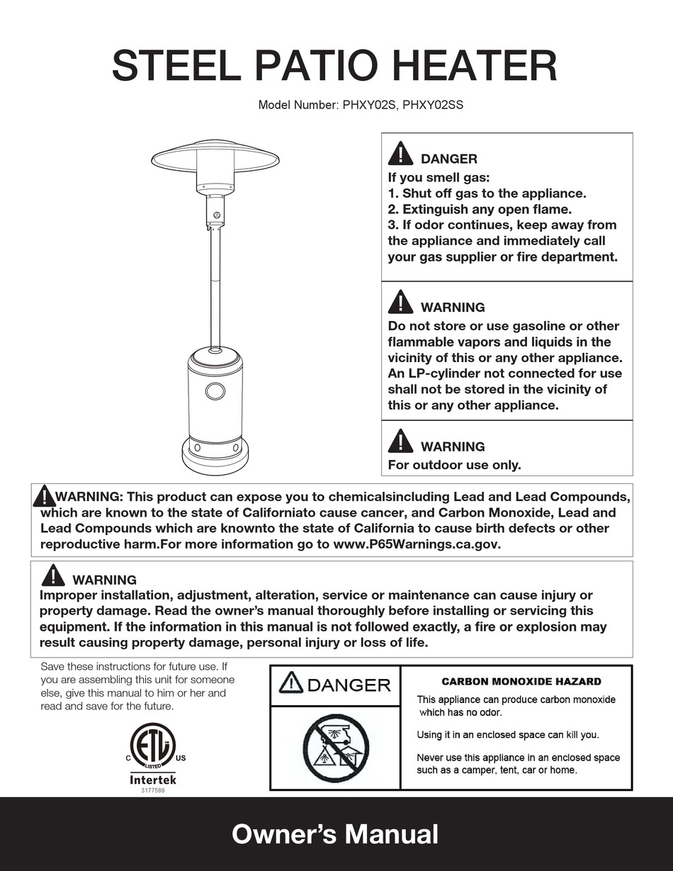 LEGACY HEATING PHXY02S OWNER'S MANUAL Pdf Download ManualsLib