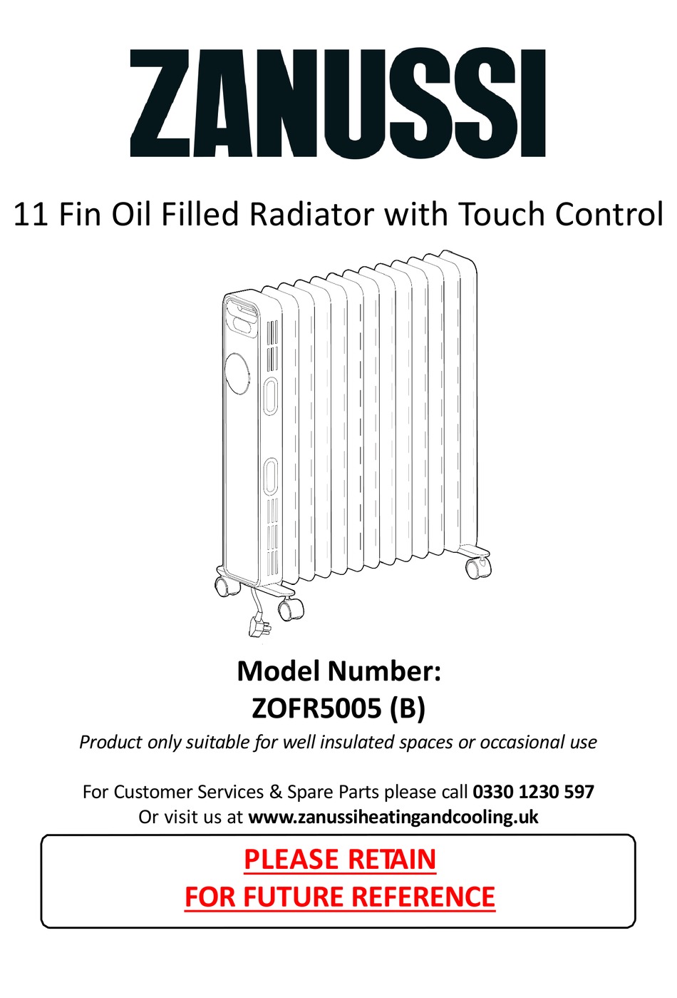 ZANUSSI ZOFR5005 MANUAL Pdf Download ManualsLib
