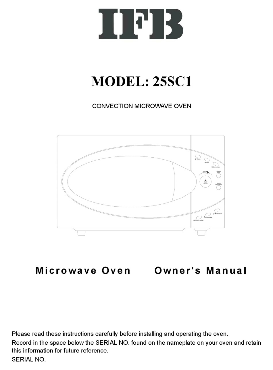 IFB 25SC1 OWNER'S MANUAL Pdf Download ManualsLib