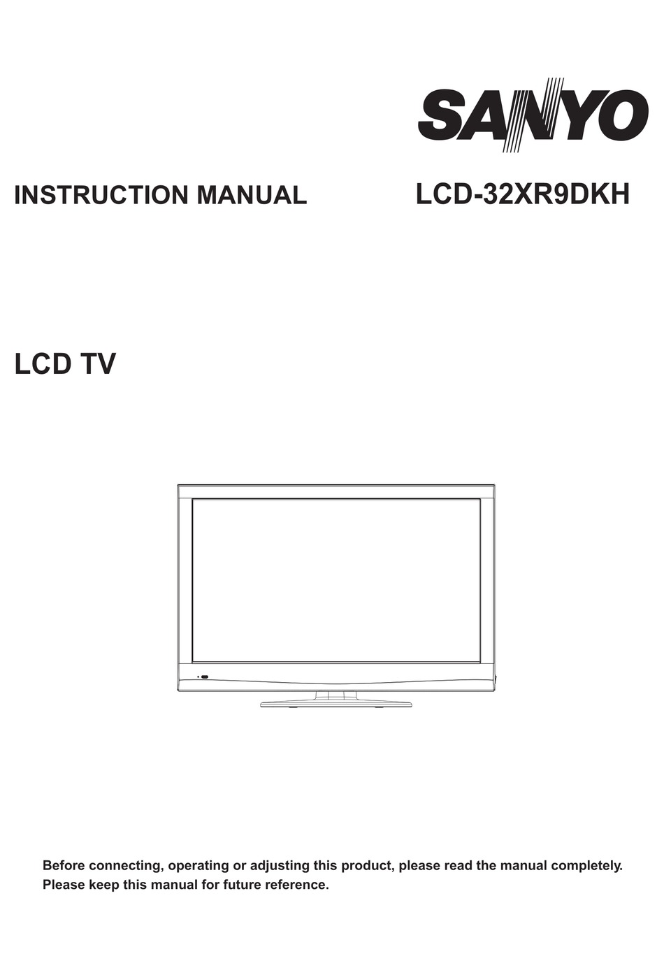 SANYO LCD-32XR9DKH INSTRUCTION MANUAL Pdf Download | ManualsLib
