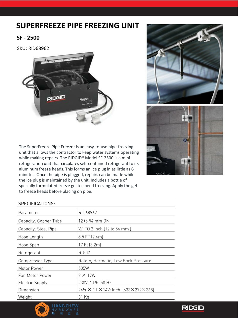 RIDGID SF2500 MANUAL Pdf Download ManualsLib