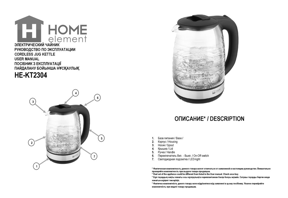 HOME ELEMENT HEKT2304 USER MANUAL Pdf Download ManualsLib