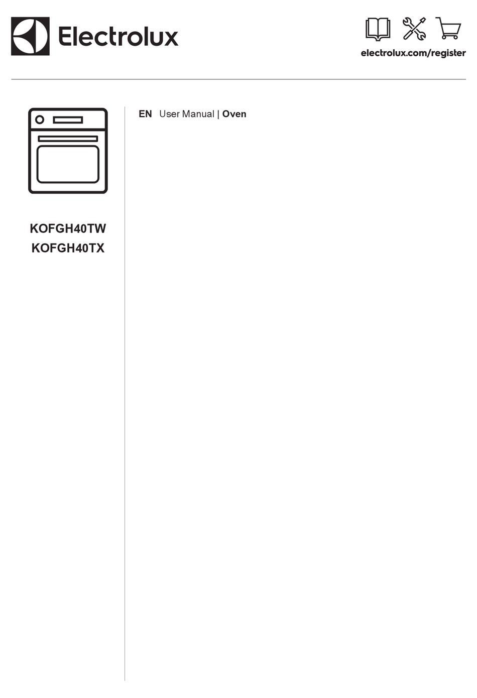 ELECTROLUX KOFGH40TX USER MANUAL Pdf Download ManualsLib
