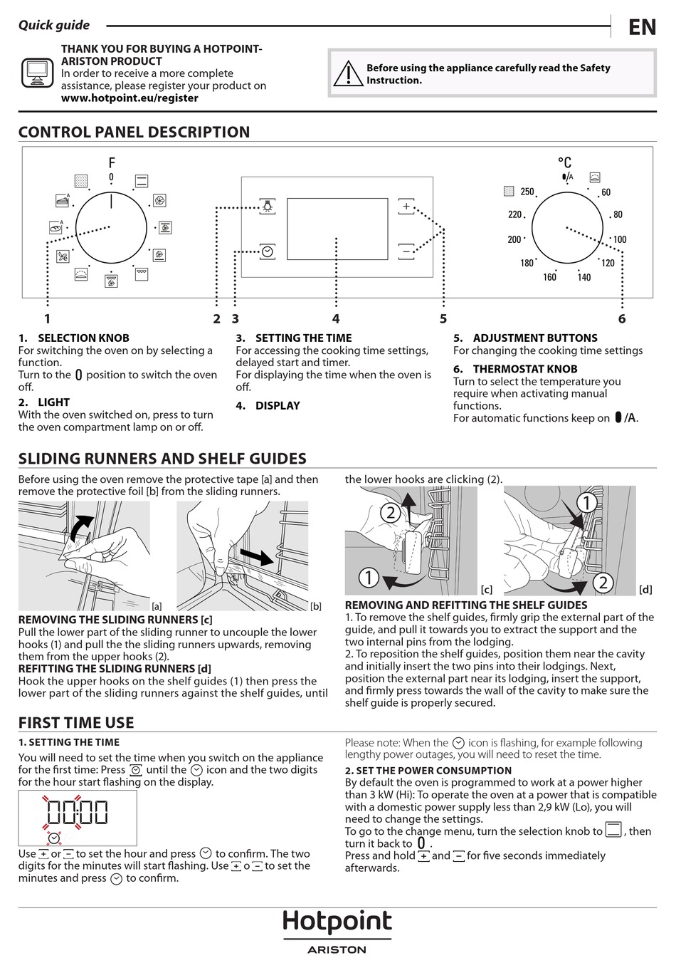 HOTPOINT ARISTON FA5 841 P IX HA QUICK MANUAL Pdf Download | ManualsLib