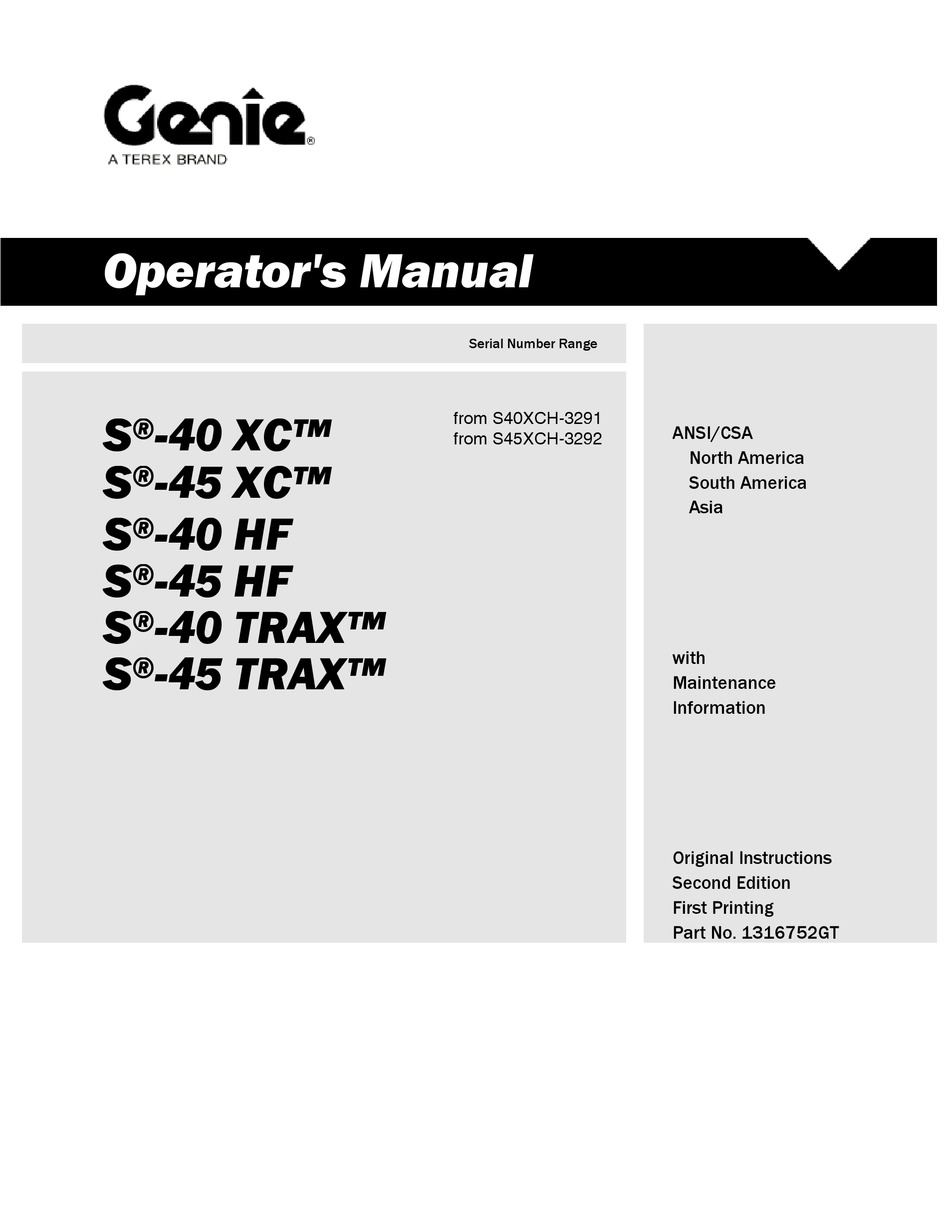 Terex Genie S 40 Xc Operators Manual Pdf Download Manualslib 2060