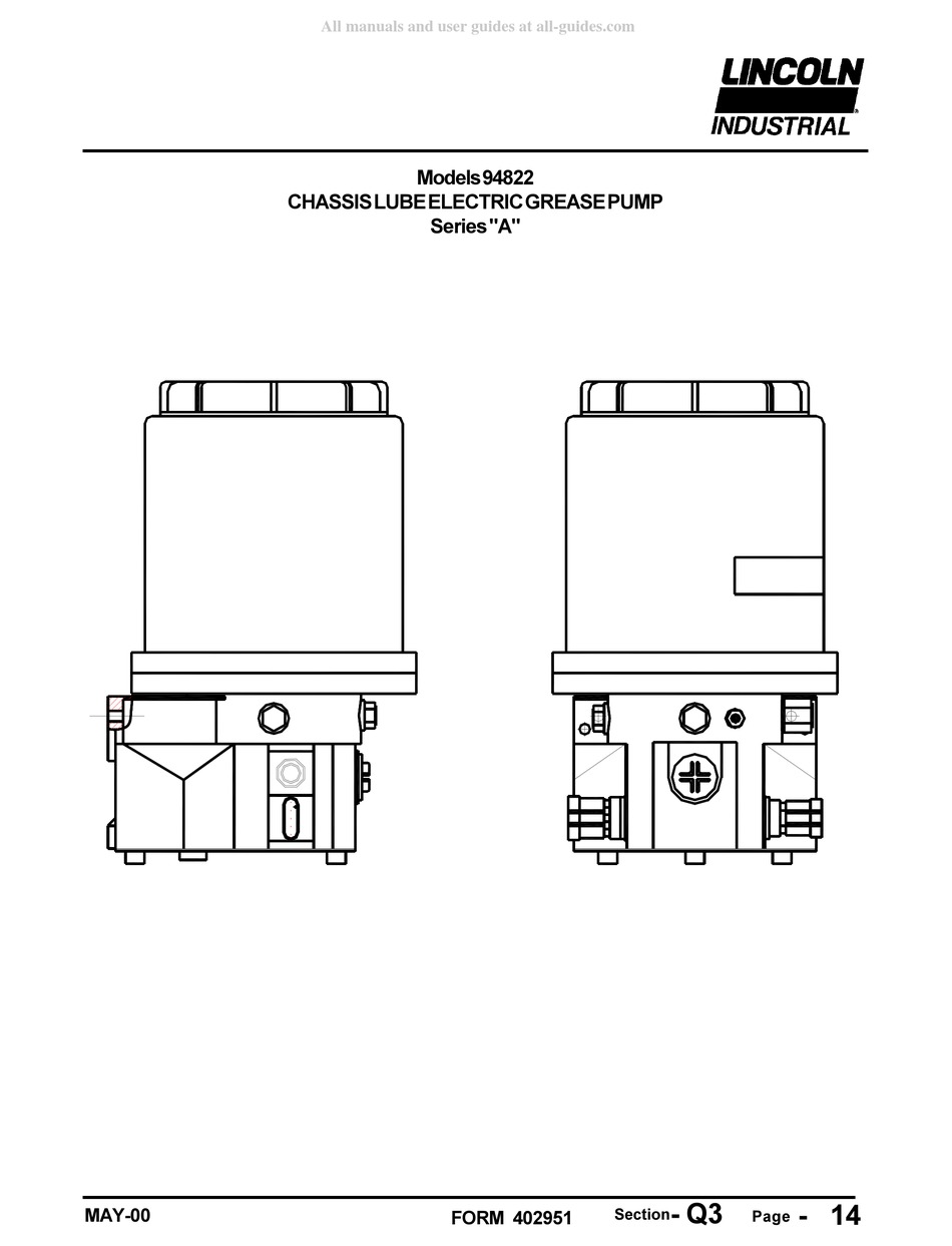 LINCOLN INDUSTRIAL 94822 MANUAL Pdf Download | ManualsLib