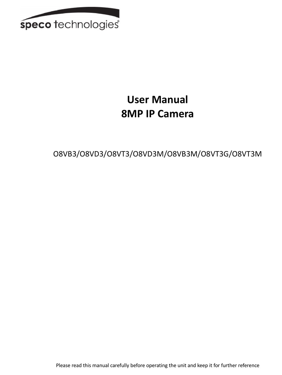 SPECO O8VB3 USER MANUAL Pdf Download | ManualsLib