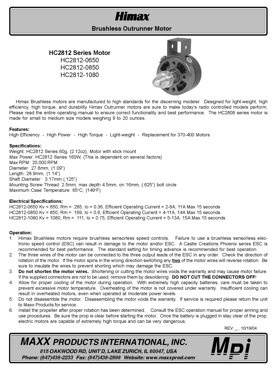 MAXX HIMAX HC2812 SERIES MANUAL Pdf Download ManualsLib
