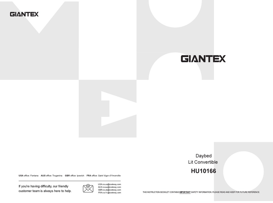 GIANTEX HU10166 INSTRUCTION BOOKLET Pdf Download ManualsLib