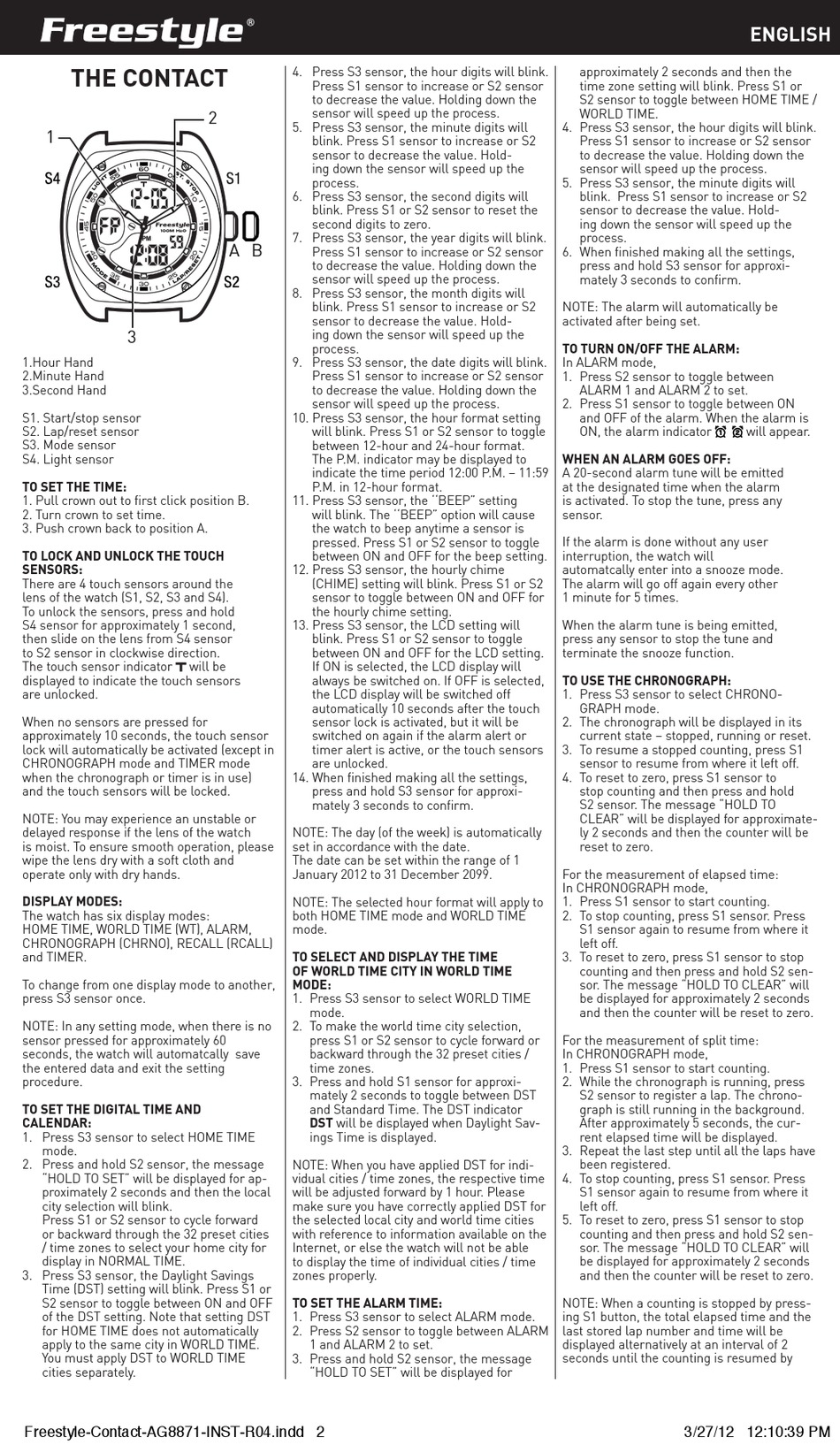 FREESTYLE THE CONTACT MANUAL Pdf Download ManualsLib