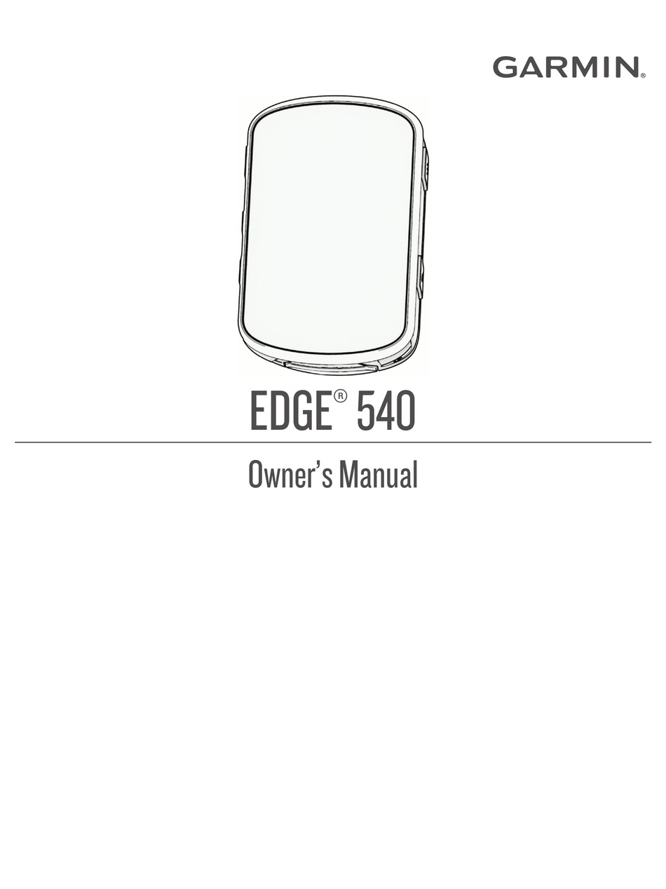 GARMIN EDGE 540 OWNER'S MANUAL Pdf Download ManualsLib