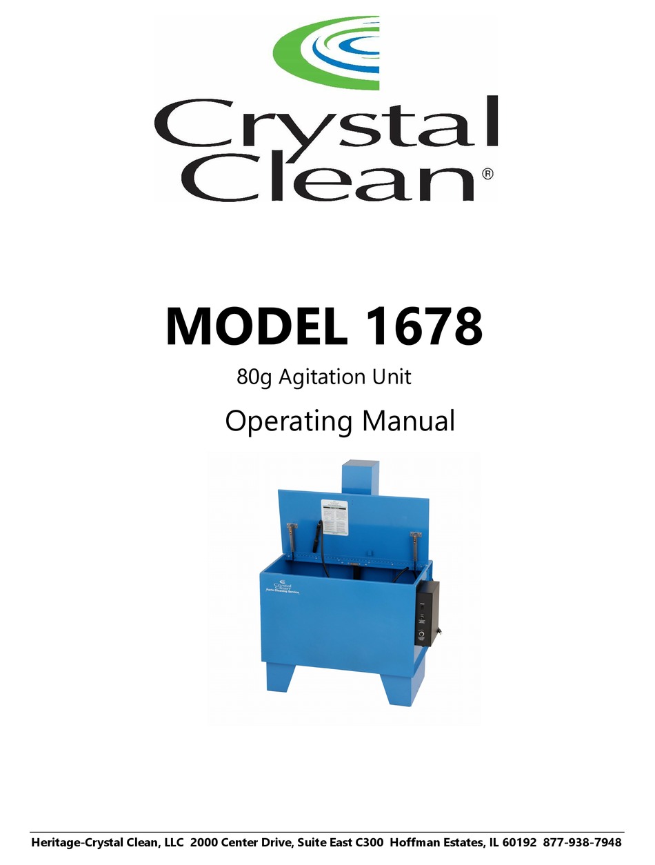 CRYSTAL CLEAN 1678 OPERATING MANUAL Pdf Download ManualsLib