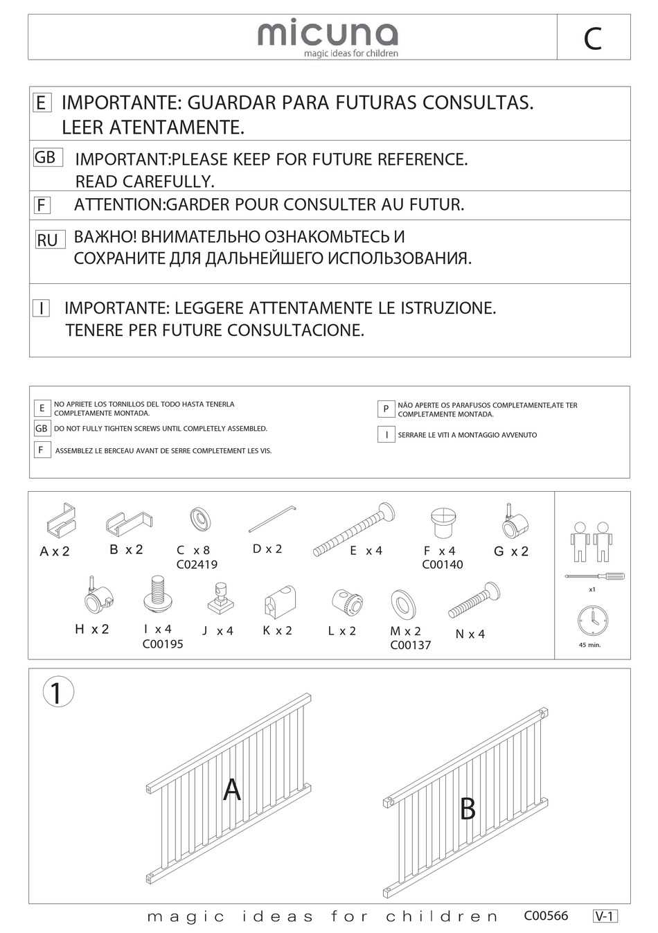 MICUNA NOVA ASSEMBLY INSTRUCTIONS Pdf Download ManualsLib