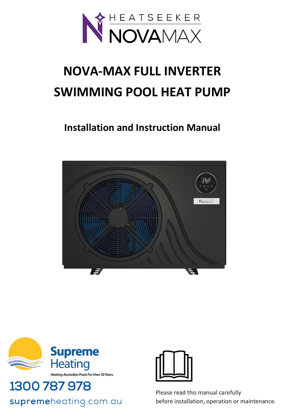 SUPREME HEATING NOVAMAX09 INSTALLATION AND INSTRUCTION MANUAL Pdf