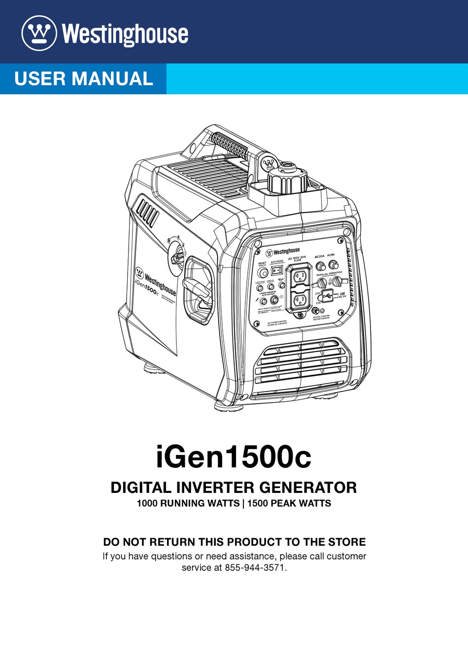 WESTINGHOUSE IGEN1500C USER MANUAL Pdf Download | ManualsLib