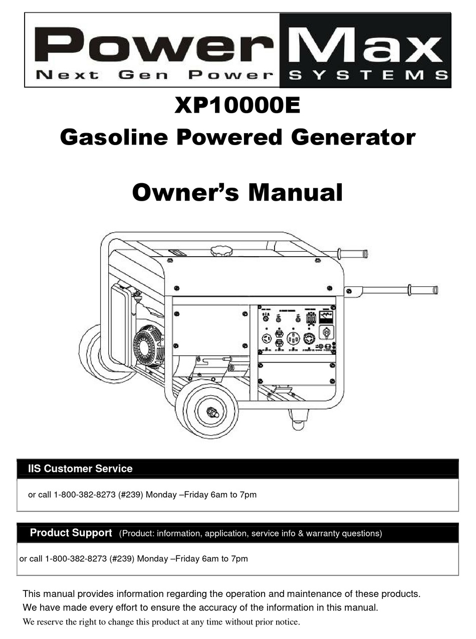 POWERMAX XP10000E OWNER'S MANUAL Pdf Download ManualsLib