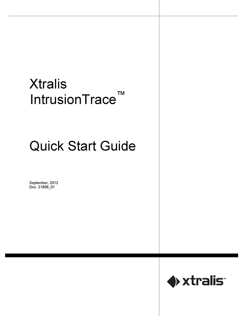 XTRALIS INTRUSIONTRACE QUICK START MANUAL Pdf Download ManualsLib