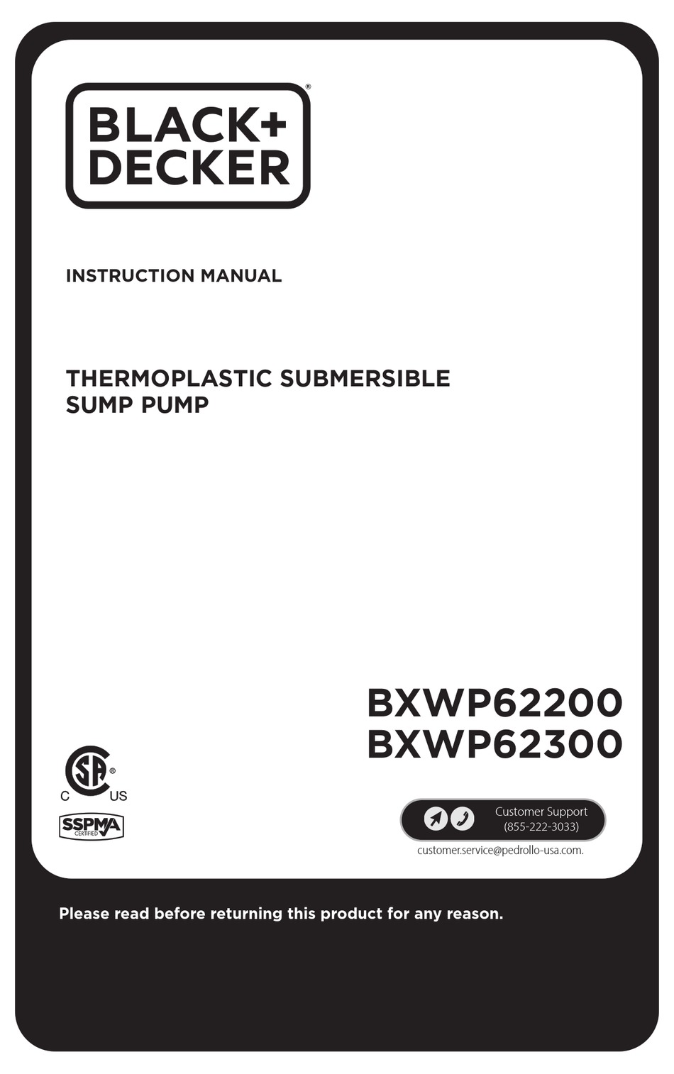 BLACK & DECKER BXWP62200 INSTRUCTION MANUAL Pdf Download | ManualsLib