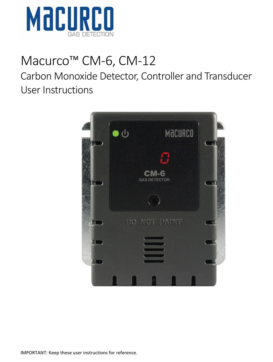 MACURCO CM6 USER INSTRUCTIONS Pdf Download ManualsLib