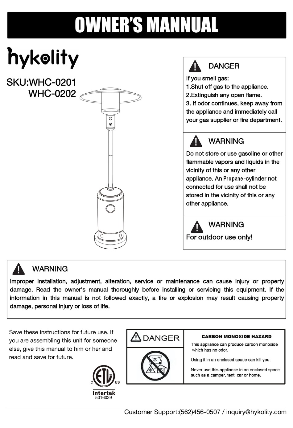 HYKOLITY WHC0201 OWNER'S MANUAL Pdf Download ManualsLib