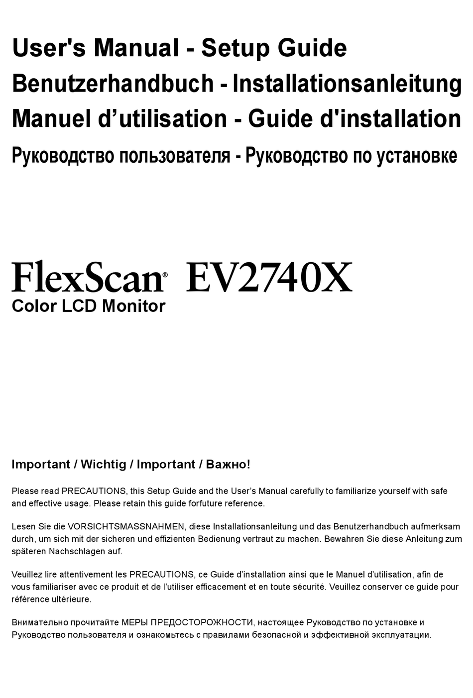 EIZO FLEXSCAN EV2740X USER MANUAL Pdf Download ManualsLib
