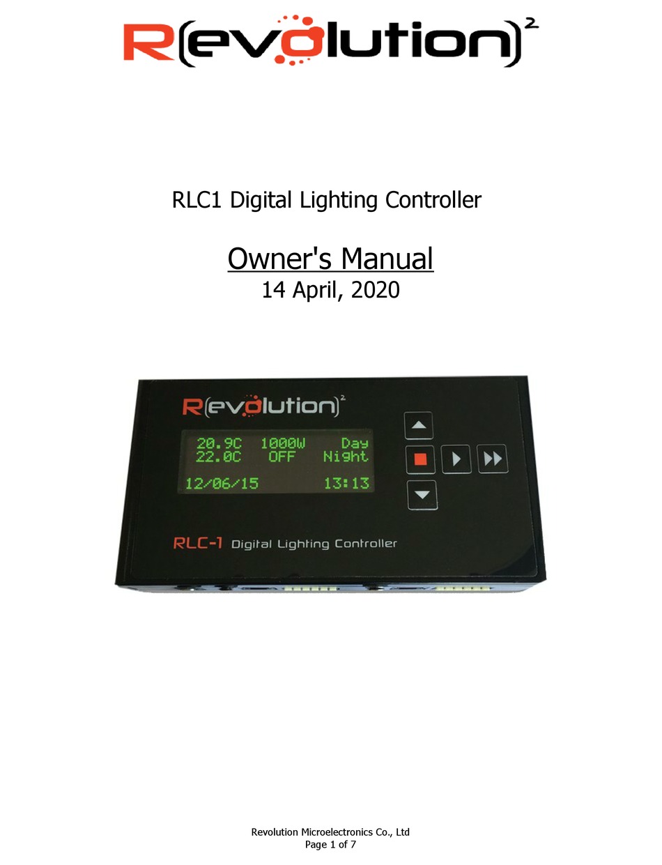 REVOLUTION RLC1 OWNER'S MANUAL Pdf Download ManualsLib