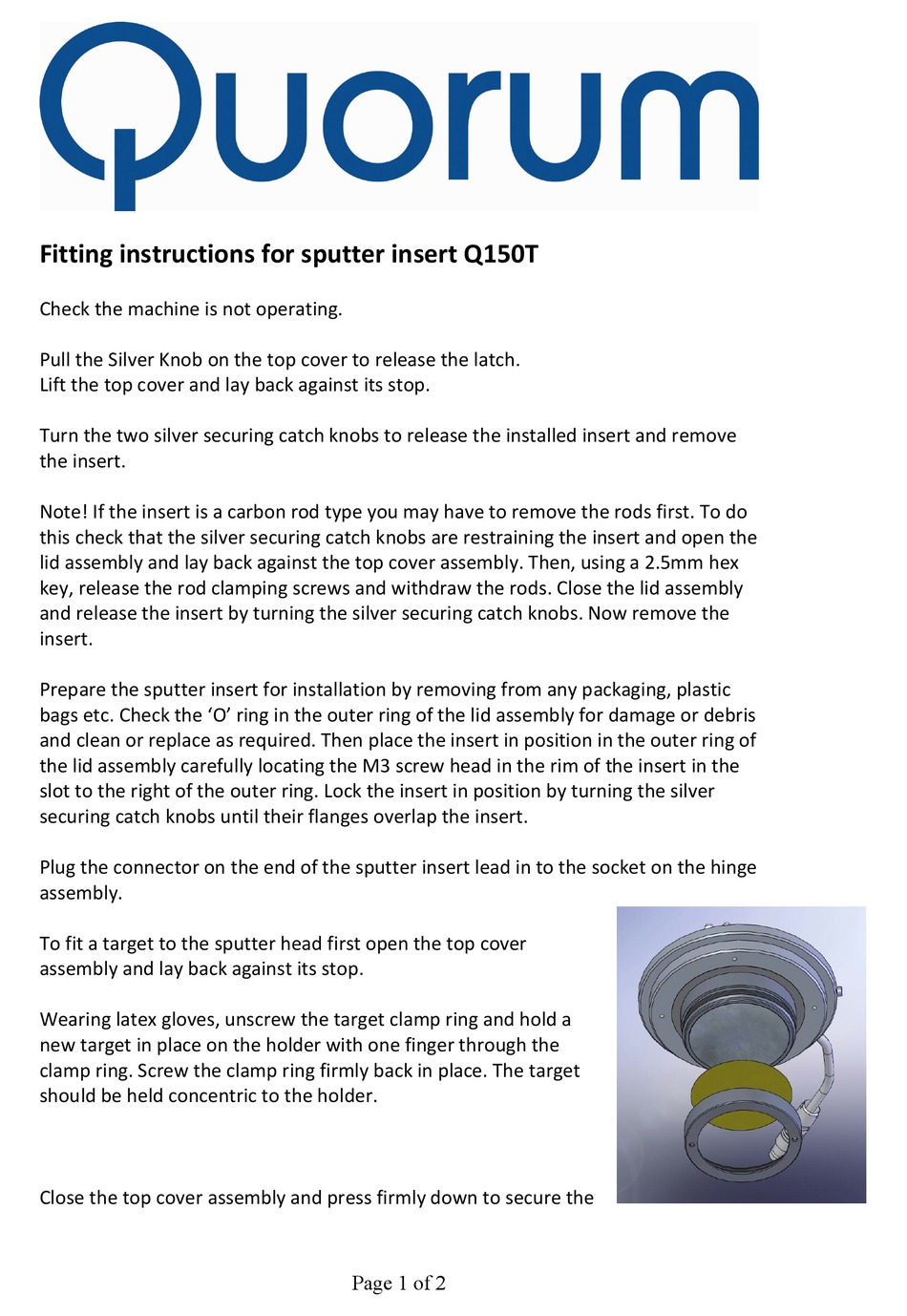 QUORUM Q150T FITTING INSTRUCTIONS Pdf Download ManualsLib