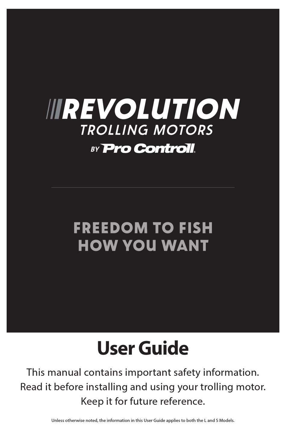 PRO CONTROLL REVOLUTION TROLLING MOTOR USER MANUAL Pdf Download