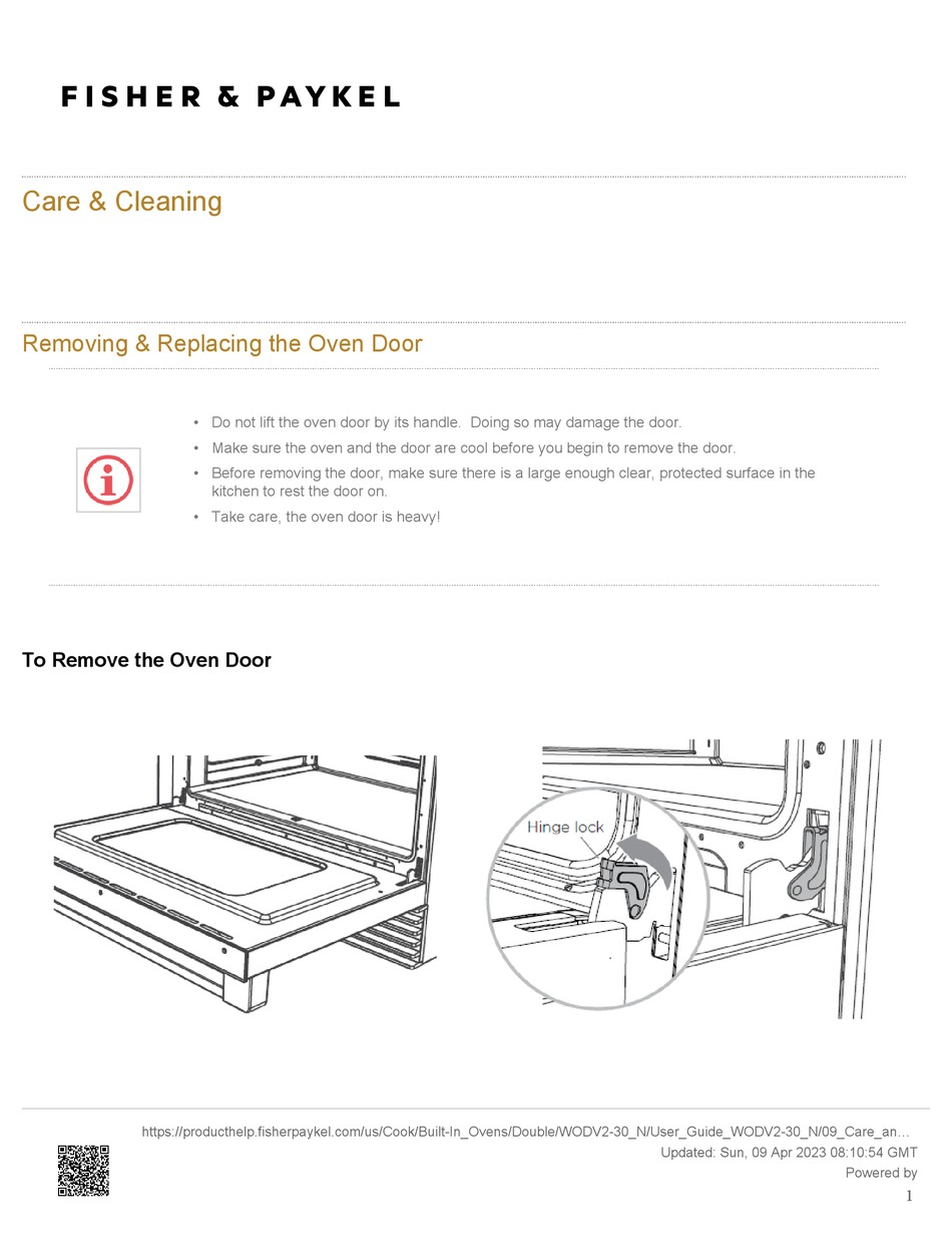 FISHER & PAYKEL WODV230 N CARE & CLEANING Pdf Download ManualsLib