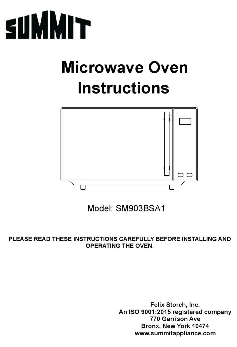 SUMMIT SM903BSA1 INSTRUCTIONS MANUAL Pdf Download ManualsLib
